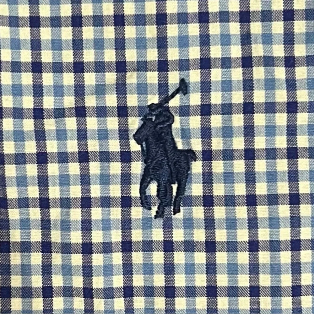 Ralph Lauren Shirt Kids Blue Plaid Button Up Classic Look Size XL 18/20